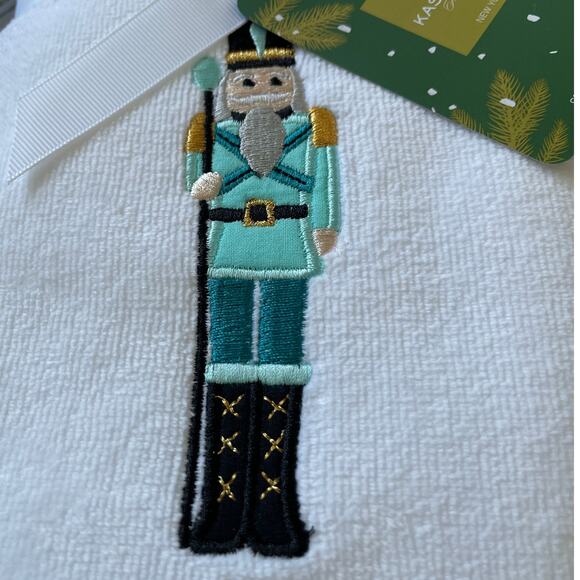 Kassatex Embroidered NUTCRACKER Hand Towels Set of 2 Christmas Fine Linens New - Picture 3 of 16